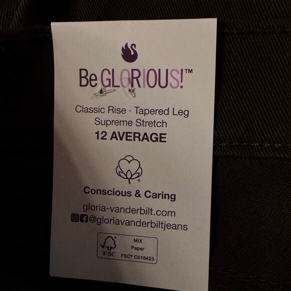 Gloria Vanderbilt SZ 12 Amanda Jeans Slimming Tapered Stretch Hi-Rise Pocket New - Picture 10 of 13